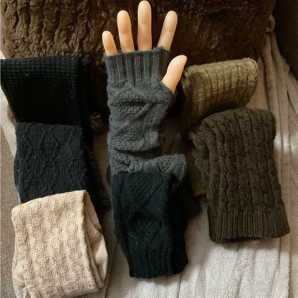 Knitted Boot socks,leg warmers and hand warmers w/thumb holes warm winter sets.